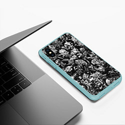 Чехол iPhone XS Max матовый DOTA 2 ВСЕ ПЕРСОНАЖИ ЧЁРНО БЕЛЫЙ, цвет: 3D-мятный — фото 2