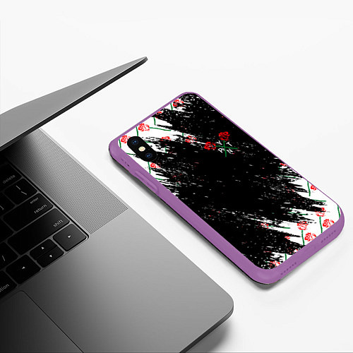 Чехол iPhone XS Max матовый Payton Moormeie Rose / 3D-Фиолетовый – фото 3