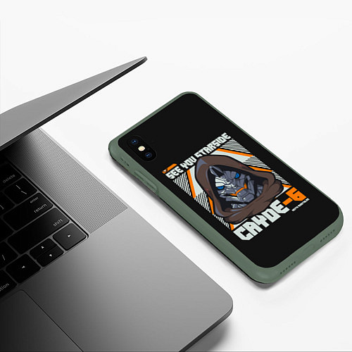 Чехол iPhone XS Max матовый Cayde-6 арт / 3D-Темно-зеленый – фото 3
