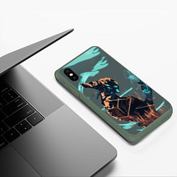 Чехол iPhone XS Max матовый Дестени 2 арт, цвет: 3D-темно-зеленый — фото 2