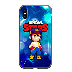 Чехол iPhone XS Max матовый Fang Фэнг Brawl Stars, цвет: 3D-темно-зеленый