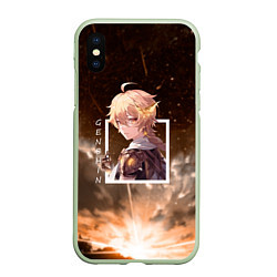 Чехол iPhone XS Max матовый Итэр Aether, Genshin Impact Геншин импакт, цвет: 3D-салатовый