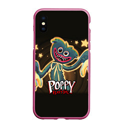 Чехол iPhone XS Max матовый POPPY PLAYTIME ГЛИТЧ ПОППИ ПЛЕЙТАЙМ, цвет: 3D-малиновый