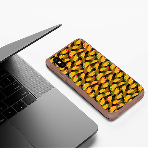 Чехол iPhone XS Max матовый Тако Tacos / 3D-Коричневый – фото 3