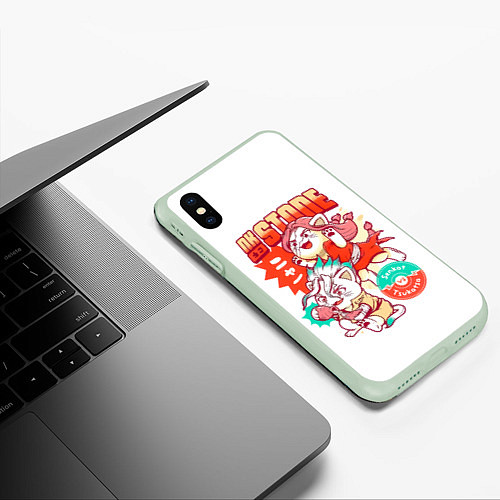 Чехол iPhone XS Max матовый Котятки Сенку и Цукаса Dr Stone / 3D-Салатовый – фото 3