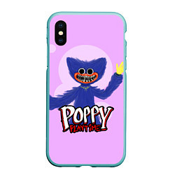 Чехол iPhone XS Max матовый POPPY PLAYTIME ИГРА ПОППИ ПЛЕЙТАЙМ ХАГГИ ВАГГИ, цвет: 3D-мятный