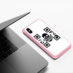 Чехол iPhone XS Max матовый Хакерю QR-code Qr код для программистов, цвет: 3D-баблгам — фото 2