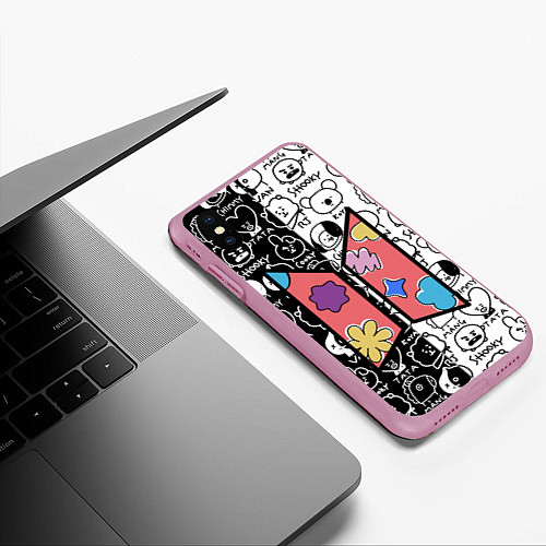 Чехол iPhone XS Max матовый Permission To Dance SPLIT BT21 / 3D-Розовый – фото 3