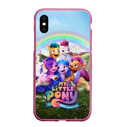 Чехол iPhone XS Max матовый My Little Pony: A New Generation, цвет: 3D-малиновый