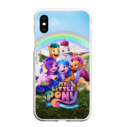 Чехол iPhone XS Max матовый My Little Pony: A New Generation, цвет: 3D-белый