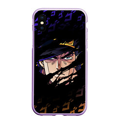 Чехол iPhone XS Max матовый JOJOS BIZARRE ADVENTURE ЛИЦО ГЕРОЯ, цвет: 3D-сиреневый