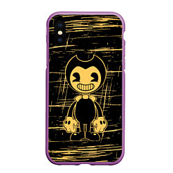 Чехол iPhone XS Max матовый Bendy and the ink machine - Бенди, цвет: 3D-фиолетовый