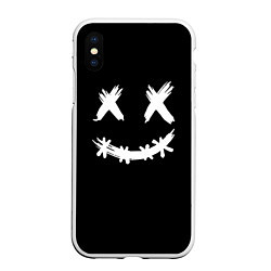 Чехол iPhone XS Max матовый Fake smile, цвет: 3D-белый