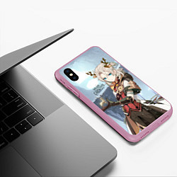 Чехол iPhone XS Max матовый Новогодний Альбедо, цвет: 3D-розовый — фото 2