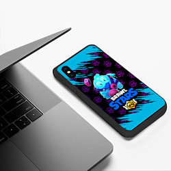 Чехол iPhone XS Max матовый BRAWL STARS SQUEAK сквик бегущий, цвет: 3D-черный — фото 2