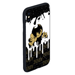 Чехол iPhone XS Max матовый КРУТОЙ BENDY AND THE INK MACHINE, цвет: 3D-черный — фото 2