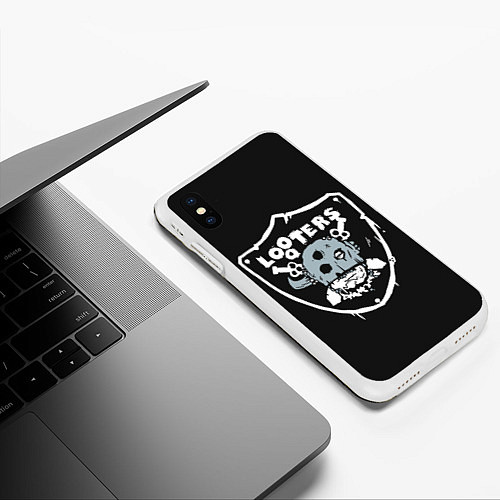 Чехол iPhone XS Max матовый Looters / 3D-Белый – фото 3