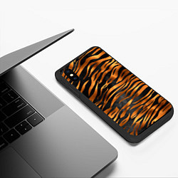Чехол iPhone XS Max матовый В шкуре тигра, цвет: 3D-черный — фото 2