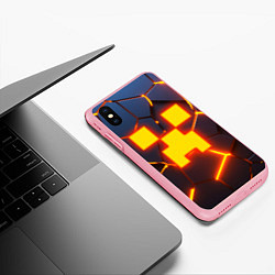 Чехол iPhone XS Max матовый ОГНЕННЫЙ КРИПЕР 3D ПЛИТЫ FIRE CREEPER, цвет: 3D-баблгам — фото 2