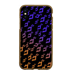 Чехол iPhone XS Max матовый JOJOS BIZARRE ADVENTURE PATTERN, цвет: 3D-коричневый