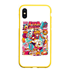 Чехол iPhone XS Max матовый Sailor Meow Sailor Moon, цвет: 3D-желтый