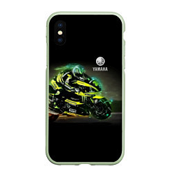 Чехол iPhone XS Max матовый YAMAHA - famous racing team!, цвет: 3D-салатовый