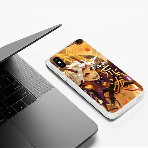 Чехол iPhone XS Max матовый Genshin Impact Arataki Itto / 3D-Белый – фото 3