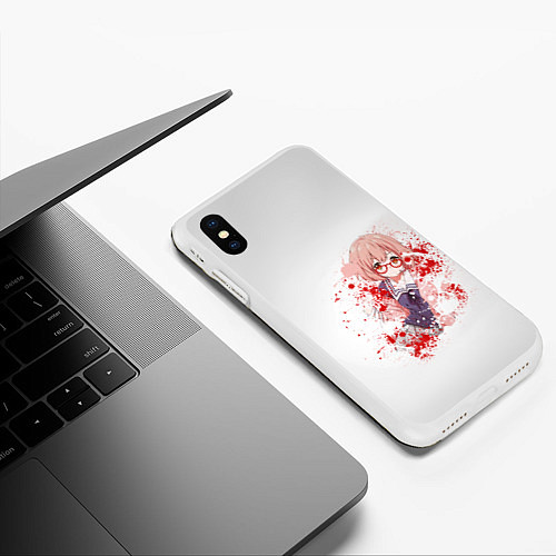 Чехол iPhone XS Max матовый Курияма кровь / 3D-Белый – фото 3