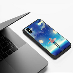 Чехол iPhone XS Max матовый Курияма фонари, цвет: 3D-черный — фото 2