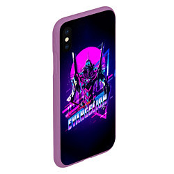 Чехол iPhone XS Max матовый Ева 01 - Neon Genesis Evangelion, цвет: 3D-фиолетовый — фото 2