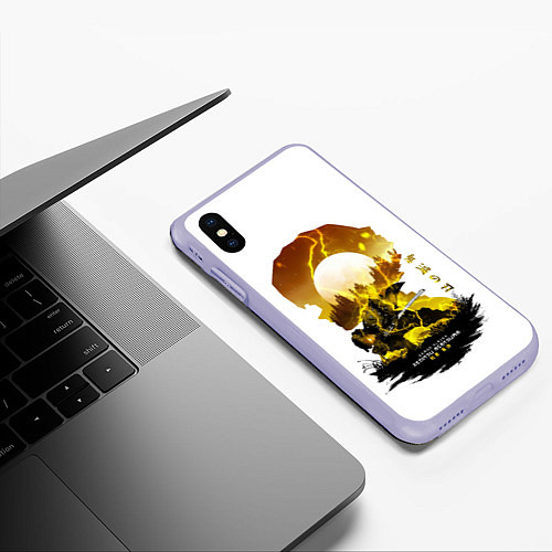 Чехол iPhone XS Max матовый Зенитцу Клинок демонов / 3D-Светло-сиреневый – фото 3