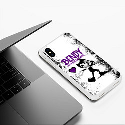 Чехол iPhone XS Max матовый HEART BENDY AND THE INK MACHINE, цвет: 3D-белый — фото 2