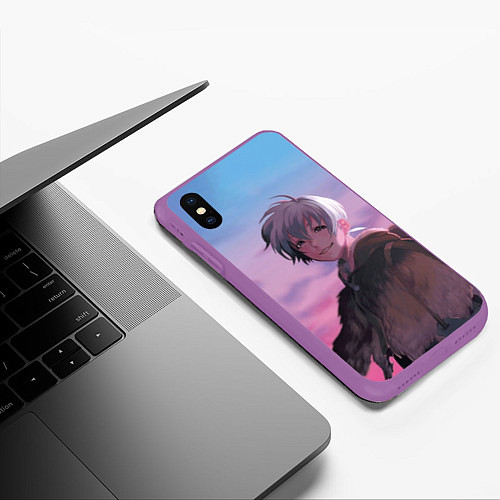 Чехол iPhone XS Max матовый Фуши на закате / 3D-Фиолетовый – фото 3
