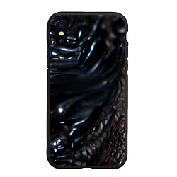 Чехол iPhone XS Max матовый Элегантный инопланетянин, цвет: 3D-черный