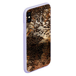 Чехол iPhone XS Max матовый Тигриная шикарная шкура, цвет: 3D-светло-сиреневый — фото 2