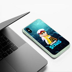 Чехол iPhone XS Max матовый FANG BRAWL STARS 3D ПЛИТЫ, цвет: 3D-салатовый — фото 2