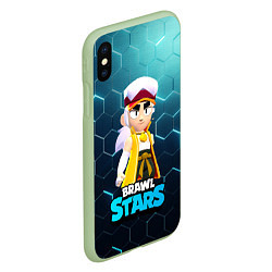 Чехол iPhone XS Max матовый FANG BRAWL STARS 3D ПЛИТЫ, цвет: 3D-салатовый — фото 2