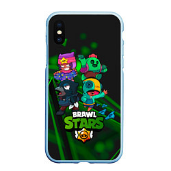 Чехол iPhone XS Max матовый BRAWL STARS КОМПАНИЯ ИГРА, цвет: 3D-голубой