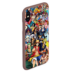 Чехол iPhone XS Max матовый ВСЕ ГЕРОИ АНИМЕ ВАН ПИС ALL HEROES ONE PIECE, цвет: 3D-коричневый — фото 2