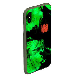 Чехол iPhone XS Max матовый Mad 2077, цвет: 3D-темно-зеленый — фото 2