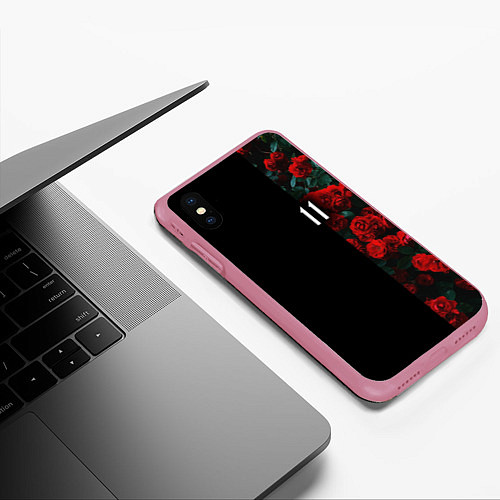 Чехол iPhone XS Max матовый РОЗЫ 11 / 3D-Малиновый – фото 3