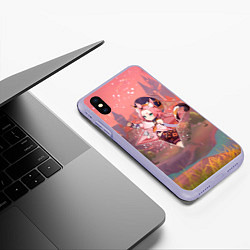 Чехол iPhone XS Max матовый Диона Diona в примогеме, Геншин импакт Genshin Imp, цвет: 3D-светло-сиреневый — фото 2