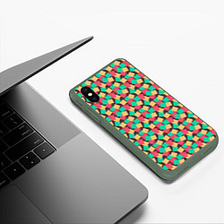 Чехол iPhone XS Max матовый Презервативы, цвет: 3D-темно-зеленый — фото 2
