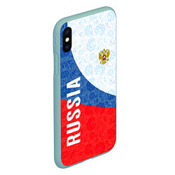 Чехол iPhone XS Max матовый RUSSIA SPORT STYLE РОССИЯ СПОРТИВНЫЙ СТИЛЬ, цвет: 3D-мятный — фото 2