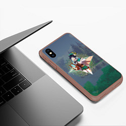 Чехол iPhone XS Max матовый Венти Venti в примогеме, Genshin Impact Геншин имп, цвет: 3D-коричневый — фото 2