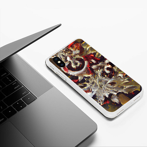 Чехол iPhone XS Max матовый Осенние заморозки / 3D-Белый – фото 3