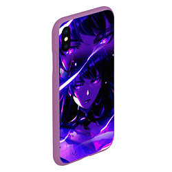 Чехол iPhone XS Max матовый SHOGUN RAIDEN GENSHIN IMPACT НА СПИНЕ, цвет: 3D-фиолетовый — фото 2