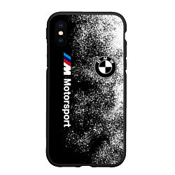 Чехол iPhone XS Max матовый БМВ Черно-белый логотип, цвет: 3D-черный