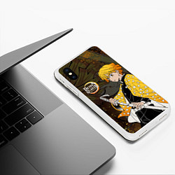 Чехол iPhone XS Max матовый ТОМИОКА SLAYER КЛИНОК, цвет: 3D-белый — фото 2
