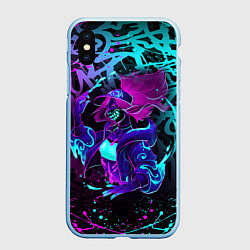 Чехол iPhone XS Max матовый KDA NEON GRAFFITI LEAGUE OF LEGENDS, цвет: 3D-голубой